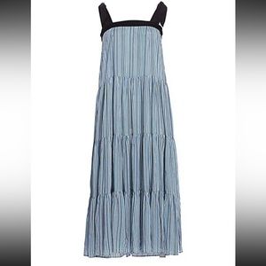 Carolina K IRIS STRIPED A-LINE TIERED DRESS IN ALLURE BLUE STRIPES